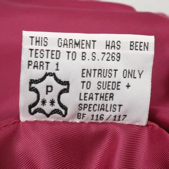 Outer Edge Jacket Womens Large Pink Suede Leather Double Breasted Lined Moto - Picture 15 of 15